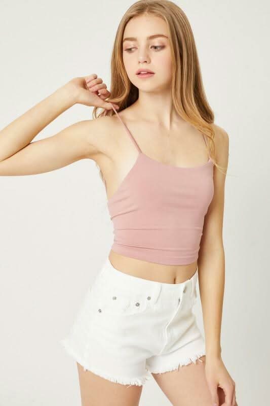  Mauve Pink Cami Crop Top 