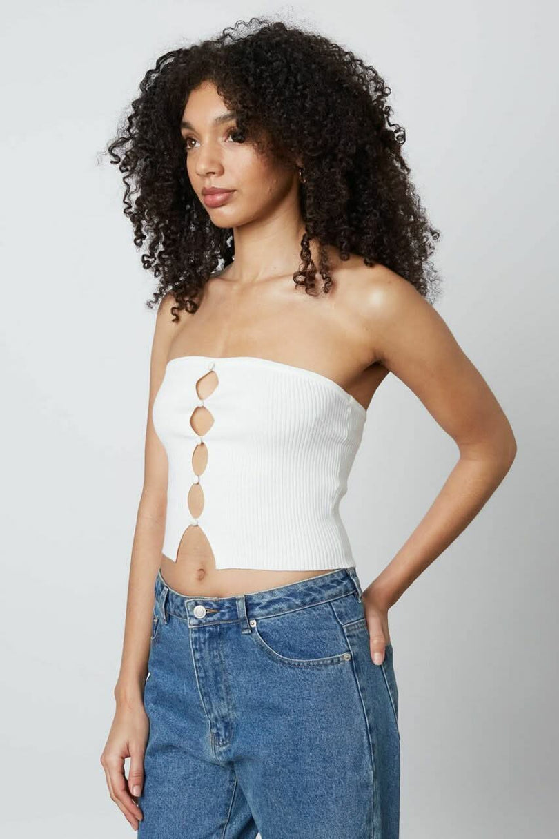 White Cutout Tube Top