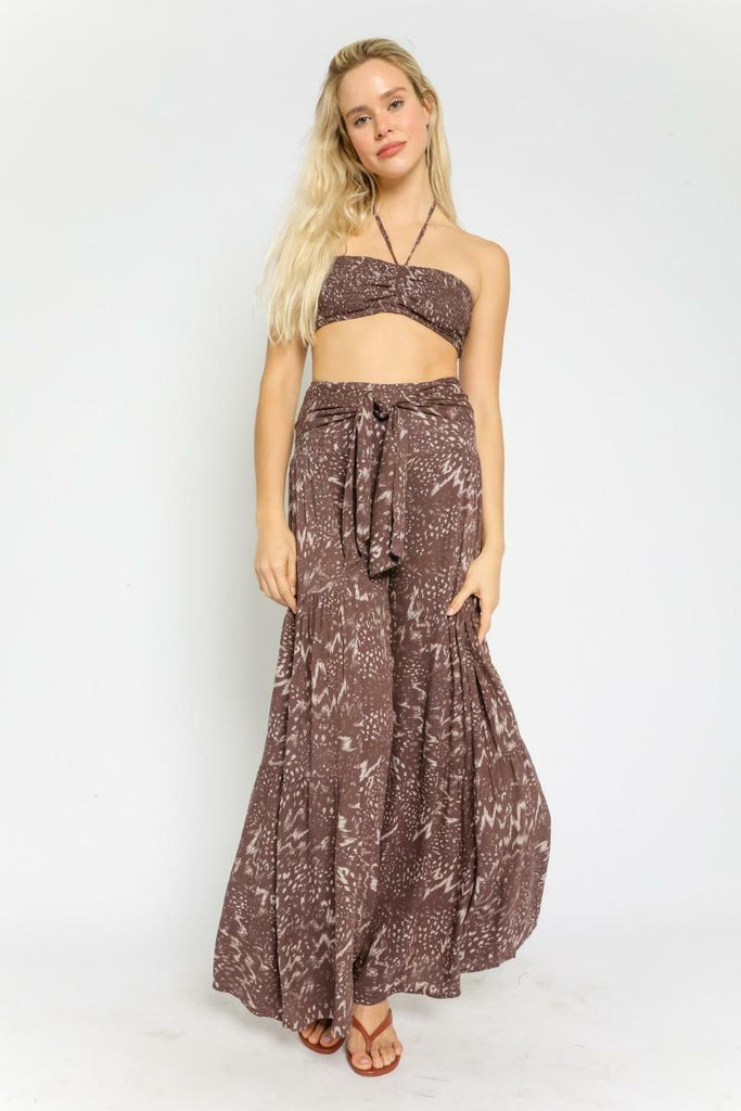 By The Shore Etched Espresso Two-Piece Jumpsuit -  BohoPink