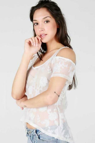   Lace Cold Shoulder Top 