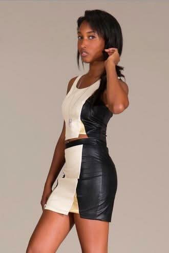 Vegan Leather Two-Piece Outfit