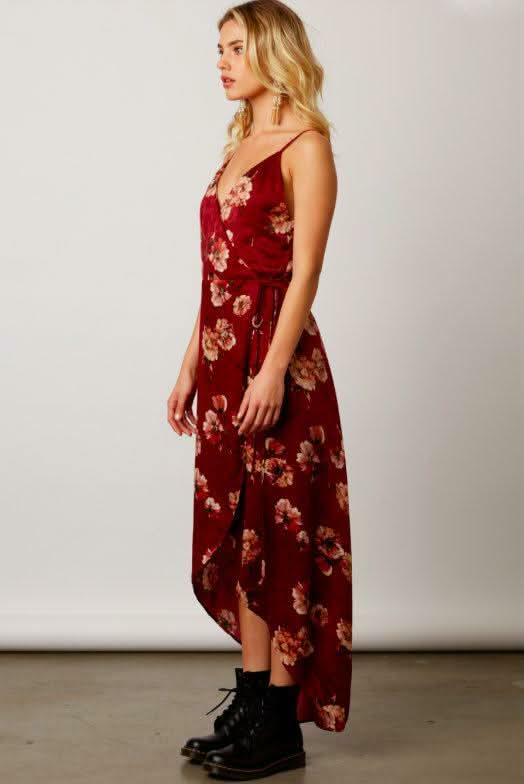 Floral Satin Maxi Dresses