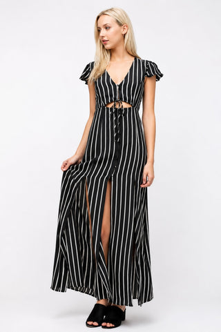 Sand Key Striped Maxi Dress - Front View