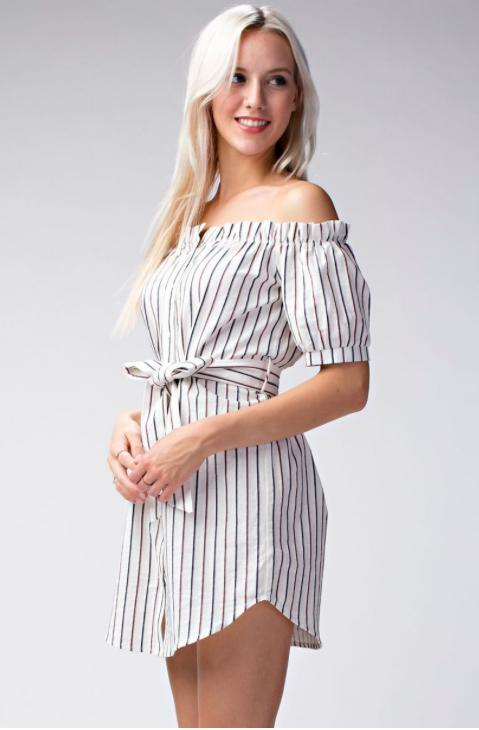 Cute striped shirt dress