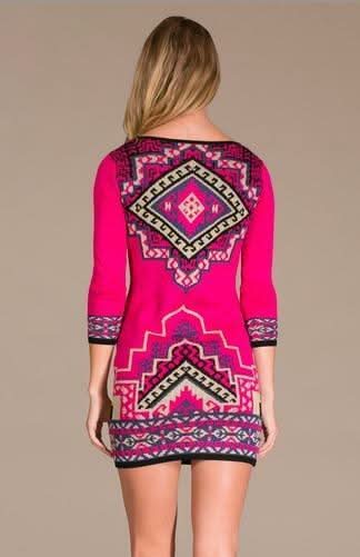 Fuchsia Print Dress