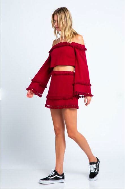 Bell Sleeve Two Piece Dress 