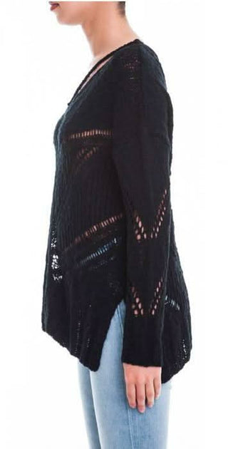 LUSH Black Strappy Crochet Sweater - Moonlight Sweetness Collection
