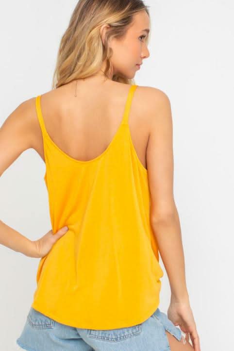 Endless Possibilities Yellow Surplice Wrap Tank Top -  BohoPink