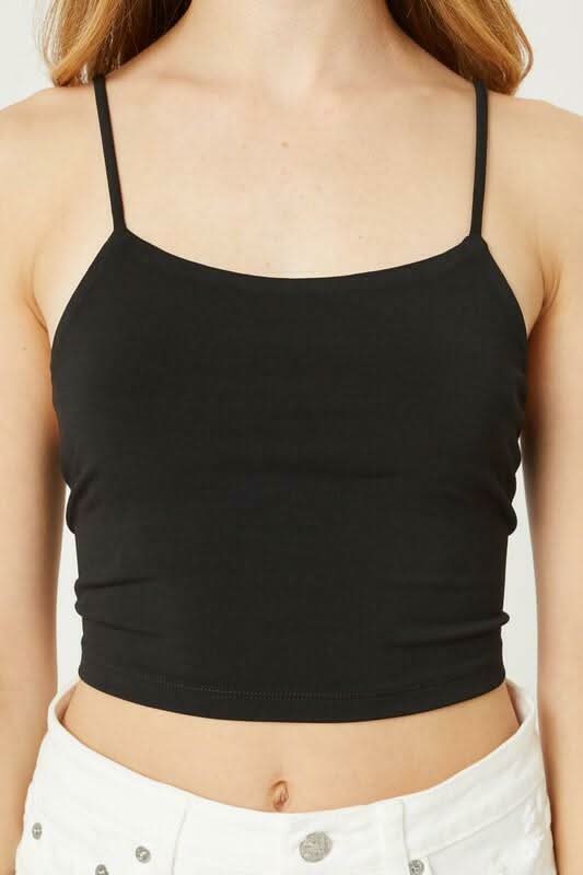 Antonia Black Backless Cami Crop Top -  BohoPink