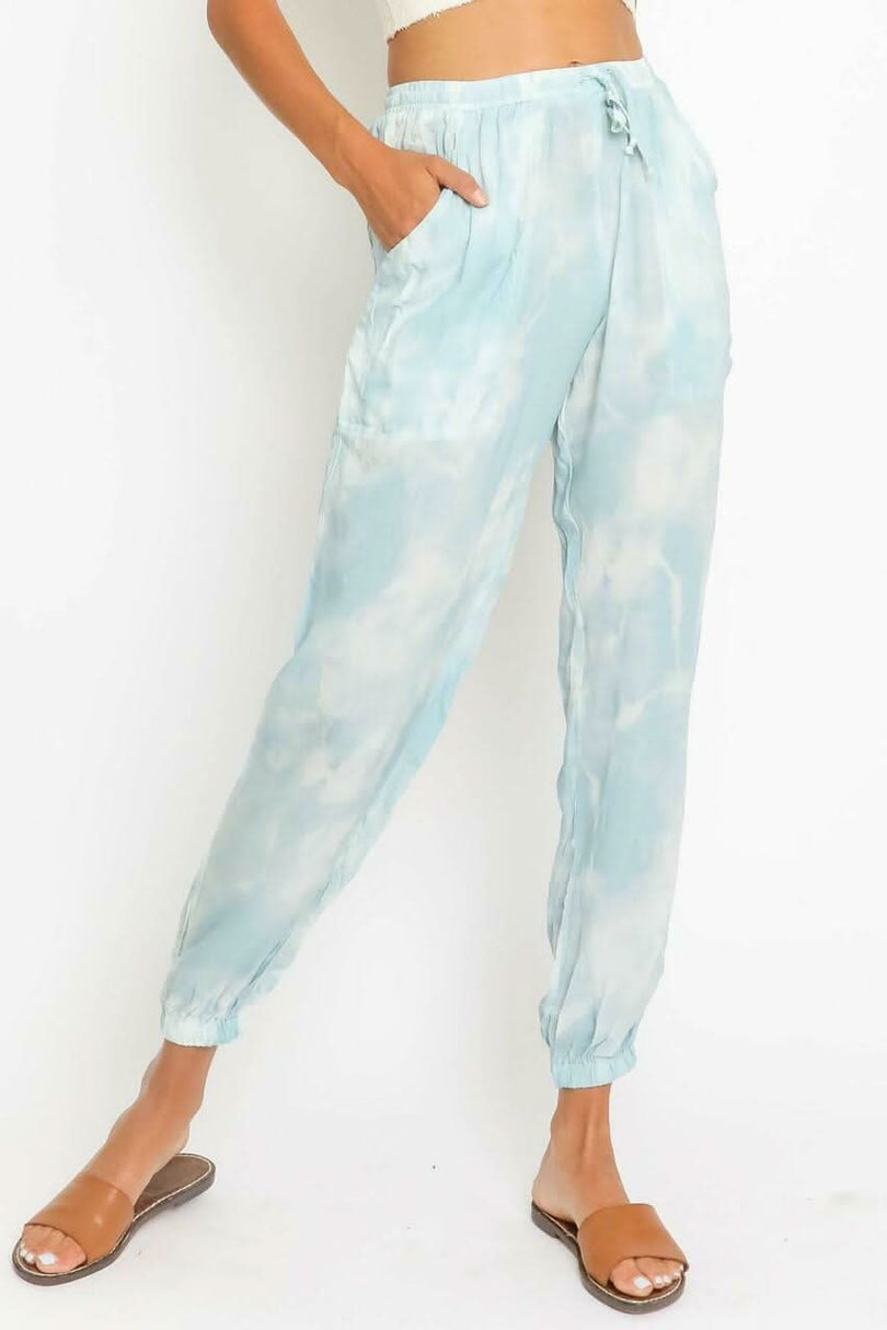 Alice Light Blue Tie-Dye Jogger Pants -  BohoPink