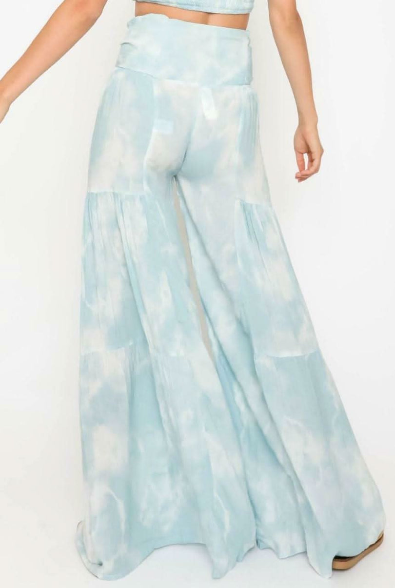 By the Shore Aqua Tie-Dye Print Two-Piece Jumpsuit -  BohoPink