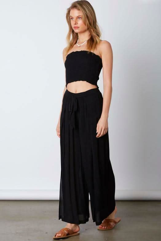 Black Tube Top and Pants Set