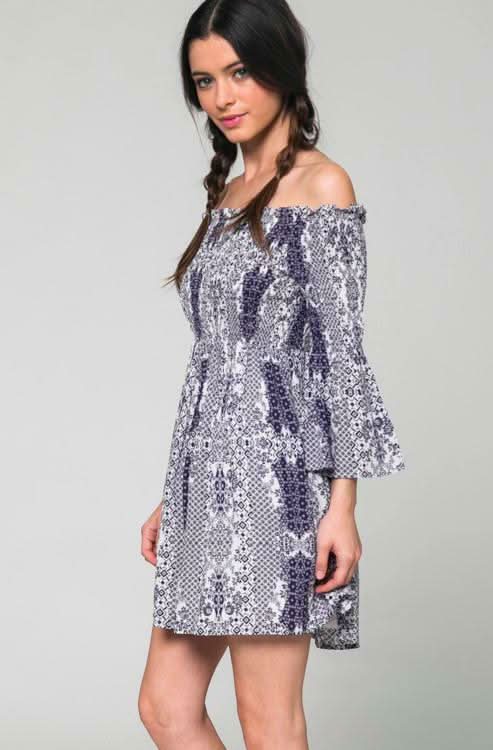 Off-The-Shoulder Flared Dress