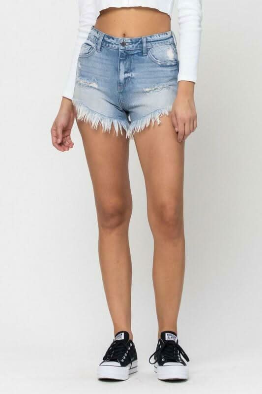 Frayed Denim Shorts