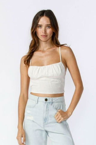 summer white bustier crop top with adjustable straps