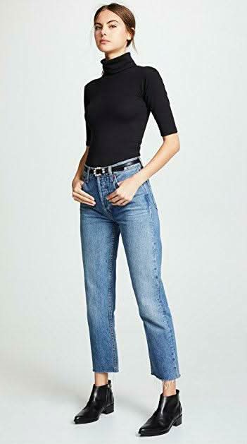 Free People Sunshine Black Turtleneck Tee -  BohoPink