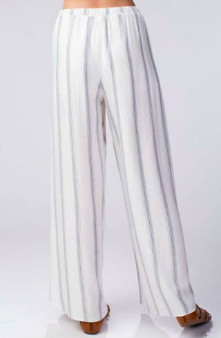 Amelia White Striped Drawstring Pants - Back View