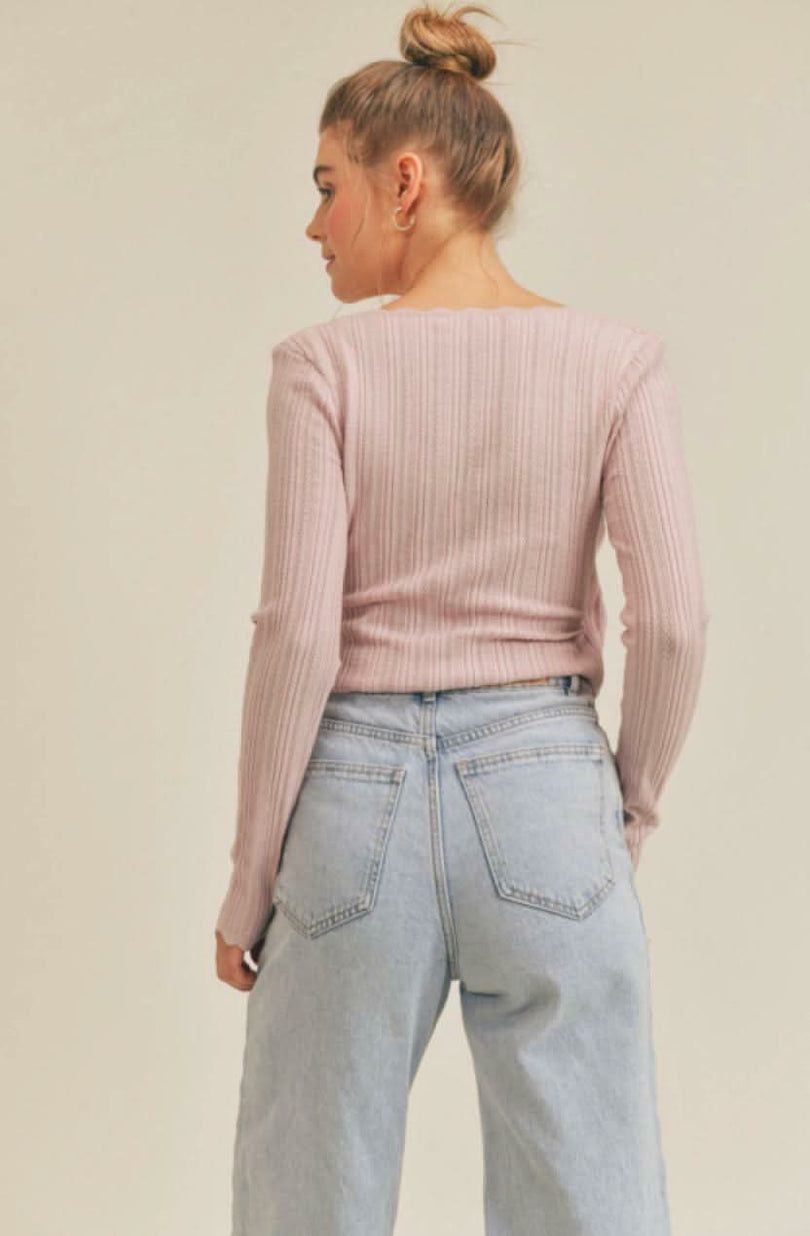 Cropped Wrap Sweater -  BohoPink