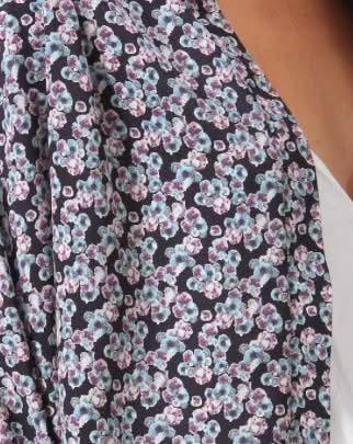 Julie Black Floral Print Kimono -  BohoPink