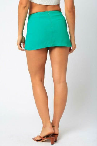 Feeling Good Spring Green Micro Mini Skort - Back View