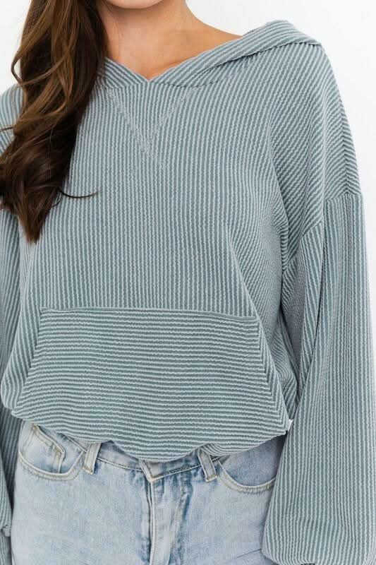 Basic Mode Dusty Blue Hoodie -  BohoPink