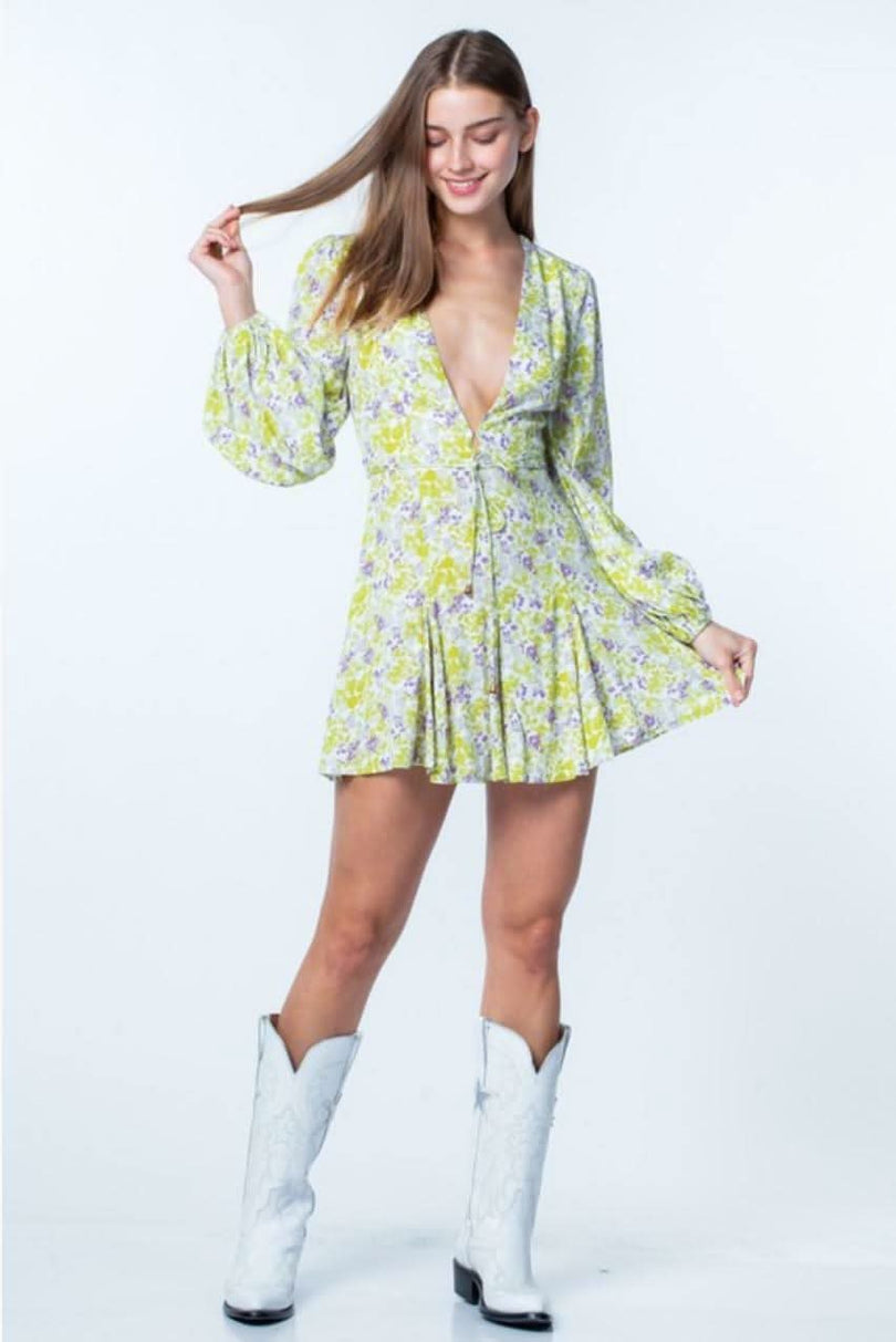 Floral Boho preppy mini dresses