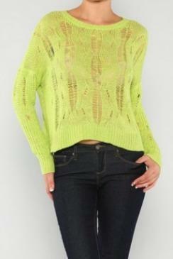 Lime snagged Knit Sweater 