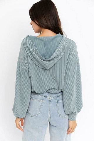 Basic Mode Dusty Blue Hoodie -  BohoPink