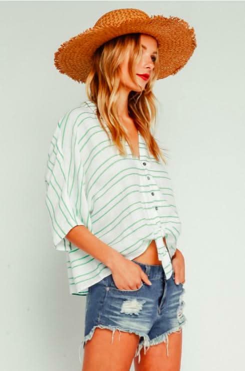 Front Tie-Front Blouse