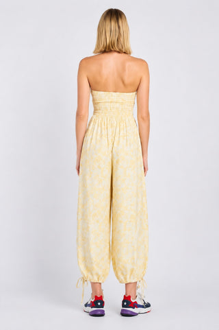 Porto Carra Snake Print Strapless Jumpsuit - Rear View