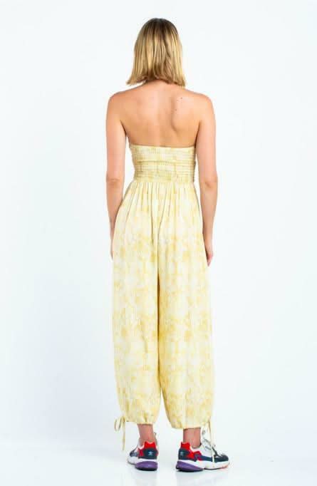 Porto Carra Snake Print Strapless Jumpsuit - Rear View