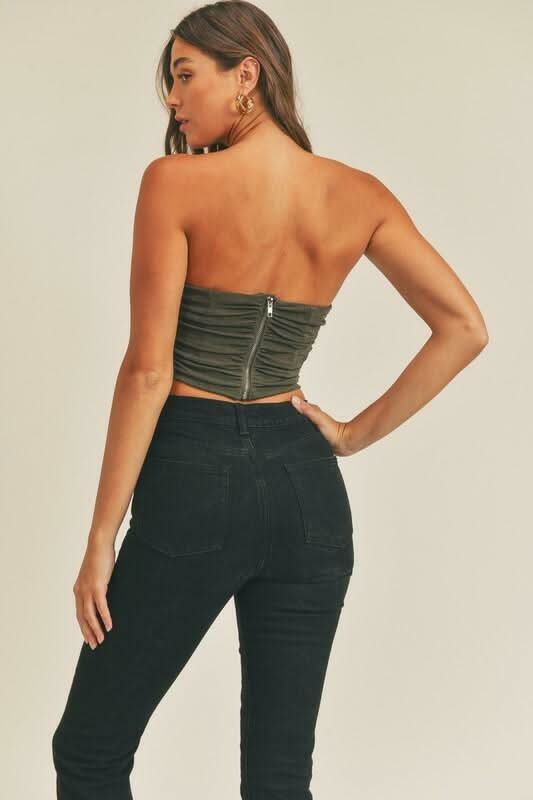 Olive Corset Top
