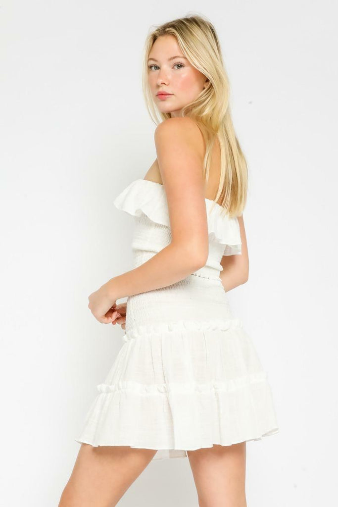 White Two-Piece Mini Dress