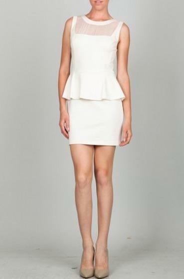 White Peplum Mini Dress