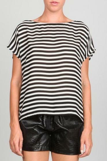 Love Me Back Black and White Striped Top -  BohoPink