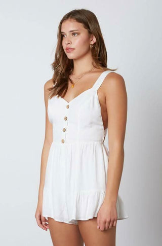 White Ruffle Romper