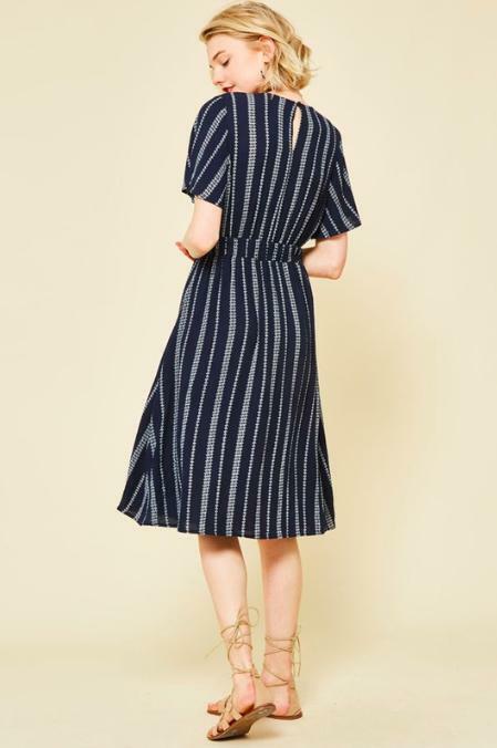 Boho Tie-Front Cutout Midi Dress