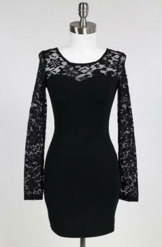 Black Long Sleeve Mini Dresses