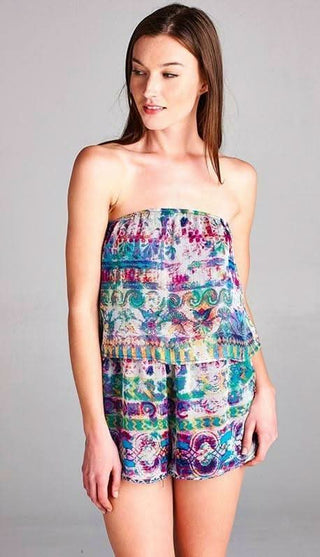 Ruffle Overlay Rompers for Women | Boho Pink