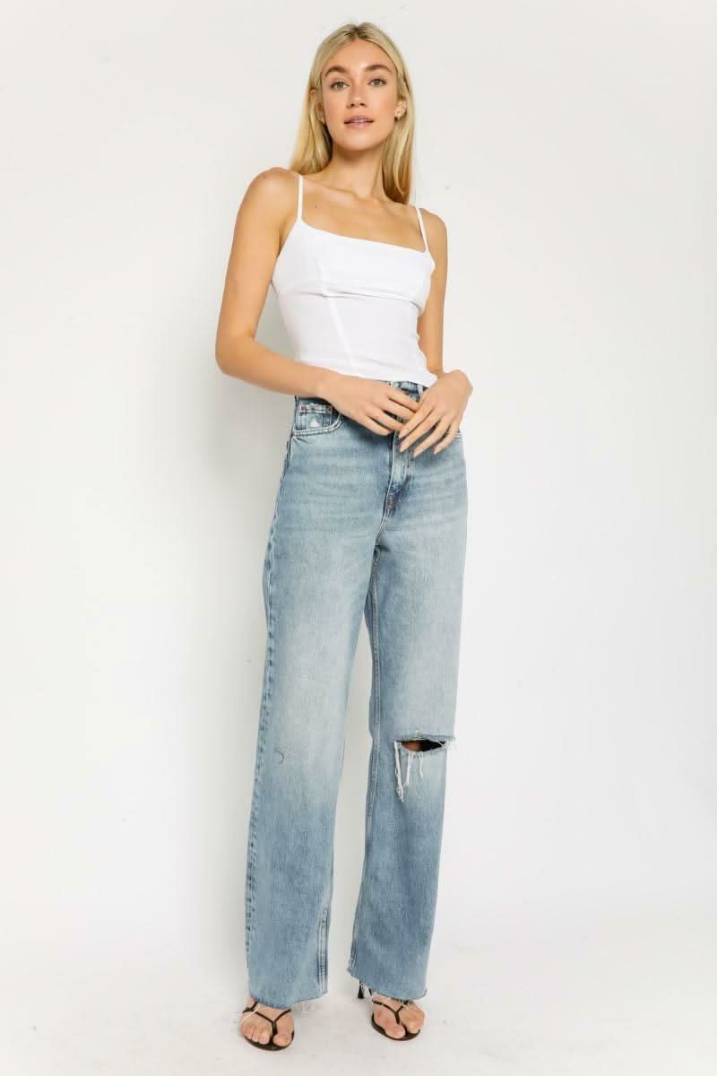 Keep It Simple White Square Tank Top -  BohoPink