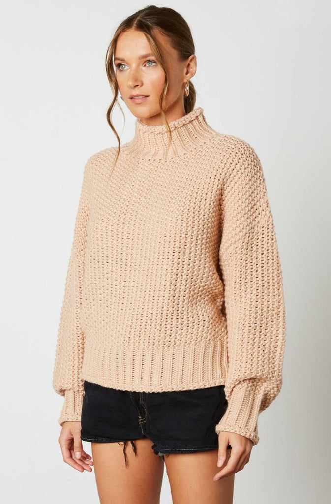 Funnel Neck Knit Sweater 