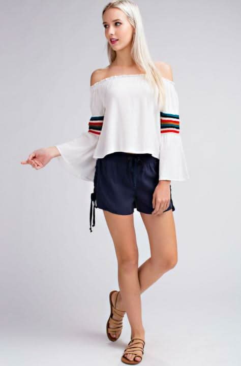 Off-the-shoulder long sleeve top