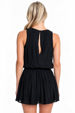 Restless Rock Black Sleeveless Romper - Back View