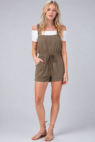Rockstar Olive Boyfriend Romper - Outfit View