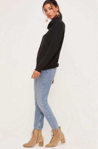 Joel Black Cowl Neck Sweater - Side View
