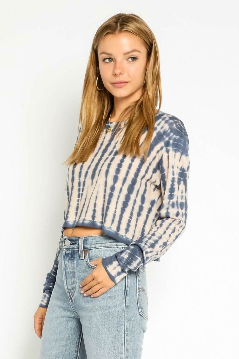 Tie-Dye Cropped Sweater Top
