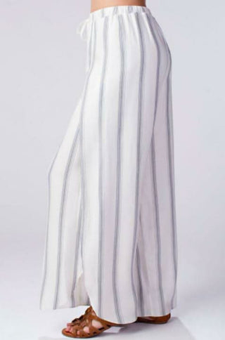 Amelia White Striped Drawstring Pants - Side View