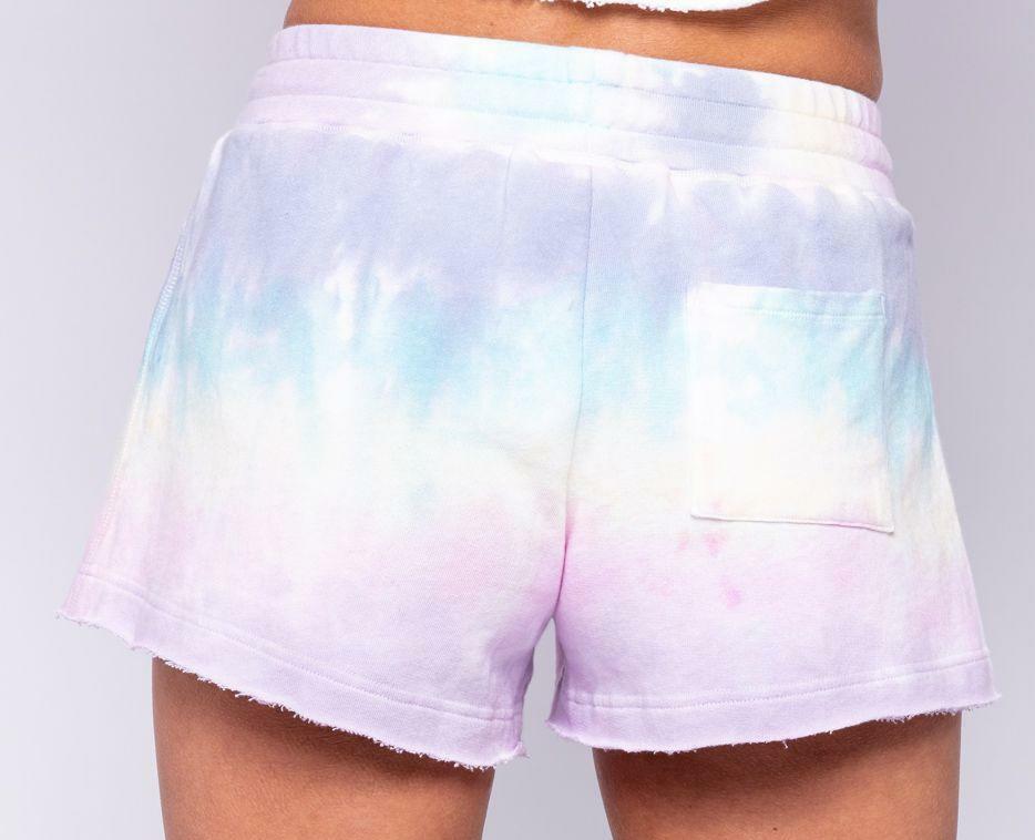 Pink, White, and Blue Tie-Dye Shorts