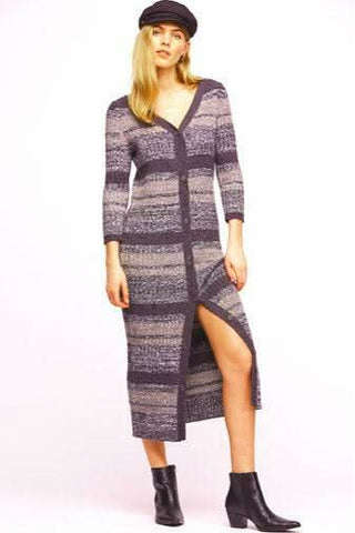Free People Black Cozy Up Cardigan Dress - Full View