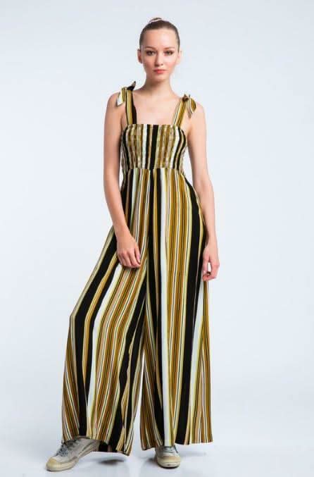 Striped Tie Strap Jumpsuit